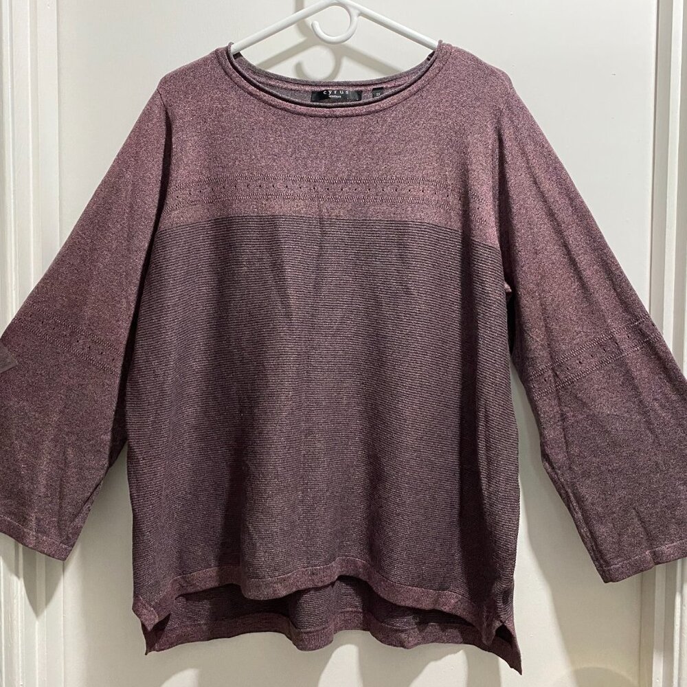 Cyrus Melange Tight Rib Knit Whymsigoth Grunge Preppy Minimalist Sweater Top XXL
